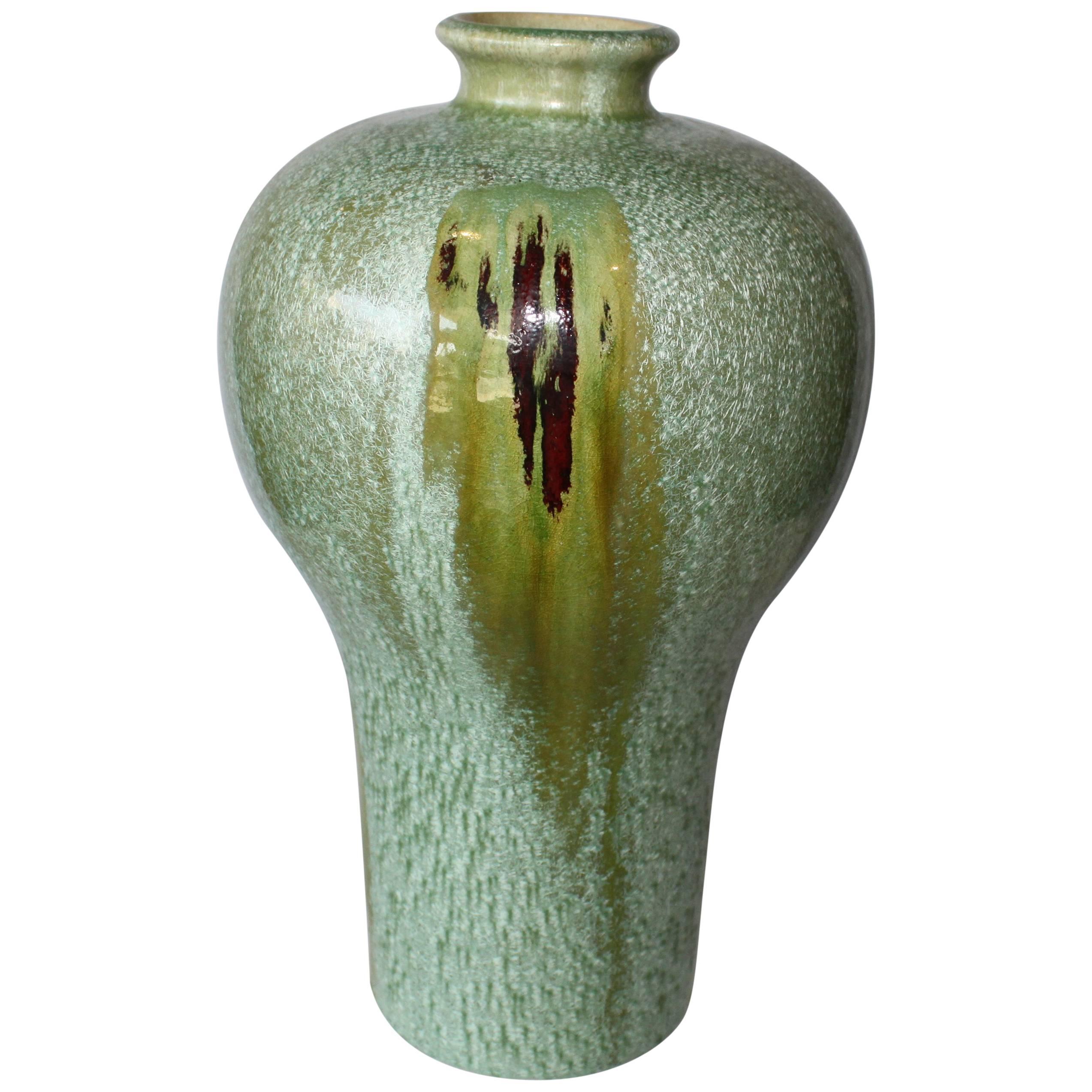 Vintage Drip Glazed Vase For Sale