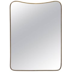 1960s Italian Brass Frame Mirror by Gio Ponti