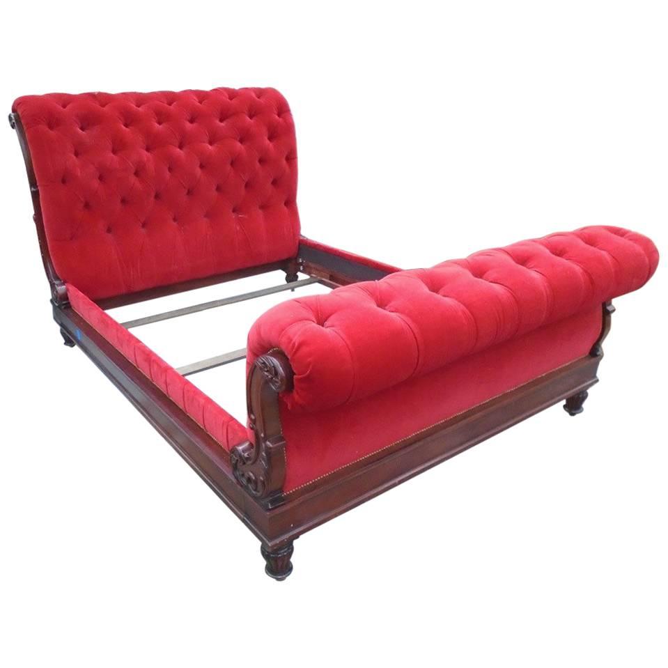Designer Ralph Lauren Clivendon Tufted Bed Chesterfield Style For Sale