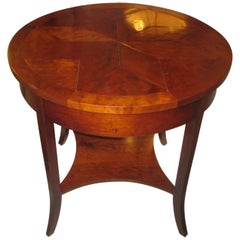 Parquetry Walnut Center Table with Starburst Pattern 1