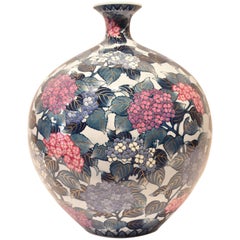 Large Japanese Ovoid Imari Decorative Porcelain Vase by  Master Artist