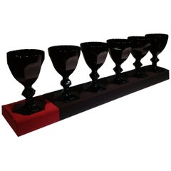 Philippe Starck Harcourt Dark Side Baccarat Black Crystal Wine Glass Collection