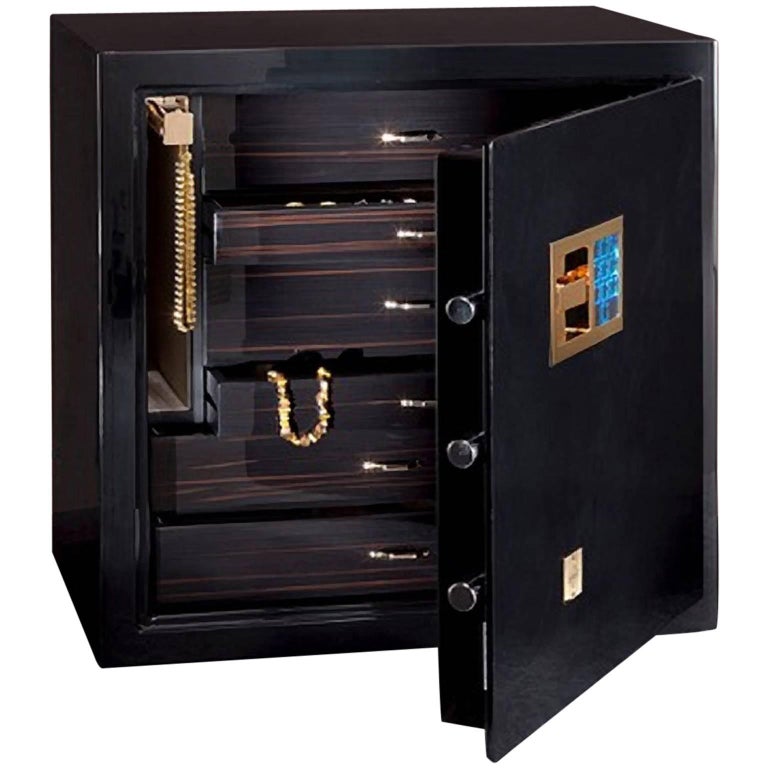 Agresti "Nero Segreto" Contemporary Armored Jewelry Case Safe For Sale