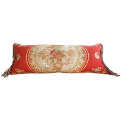 Antique French Aubusson Tapestry Throw Pillow