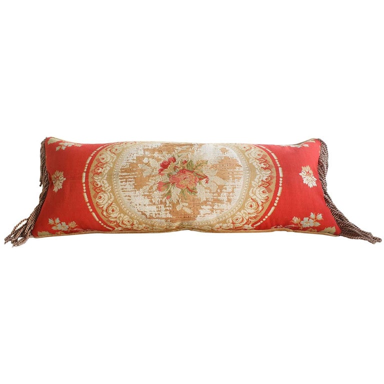 Antique French Aubusson Tapestry Throw Pillow For Sale at 1stdibs