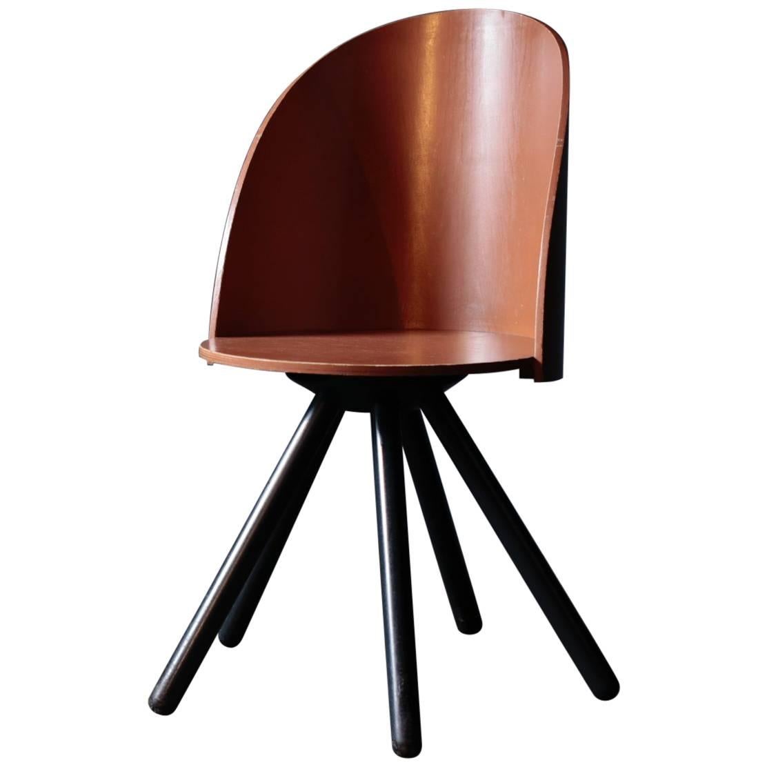 Dinning Chair with Five Legs by Shigeru Uchida with Brown Color at 1stDibs