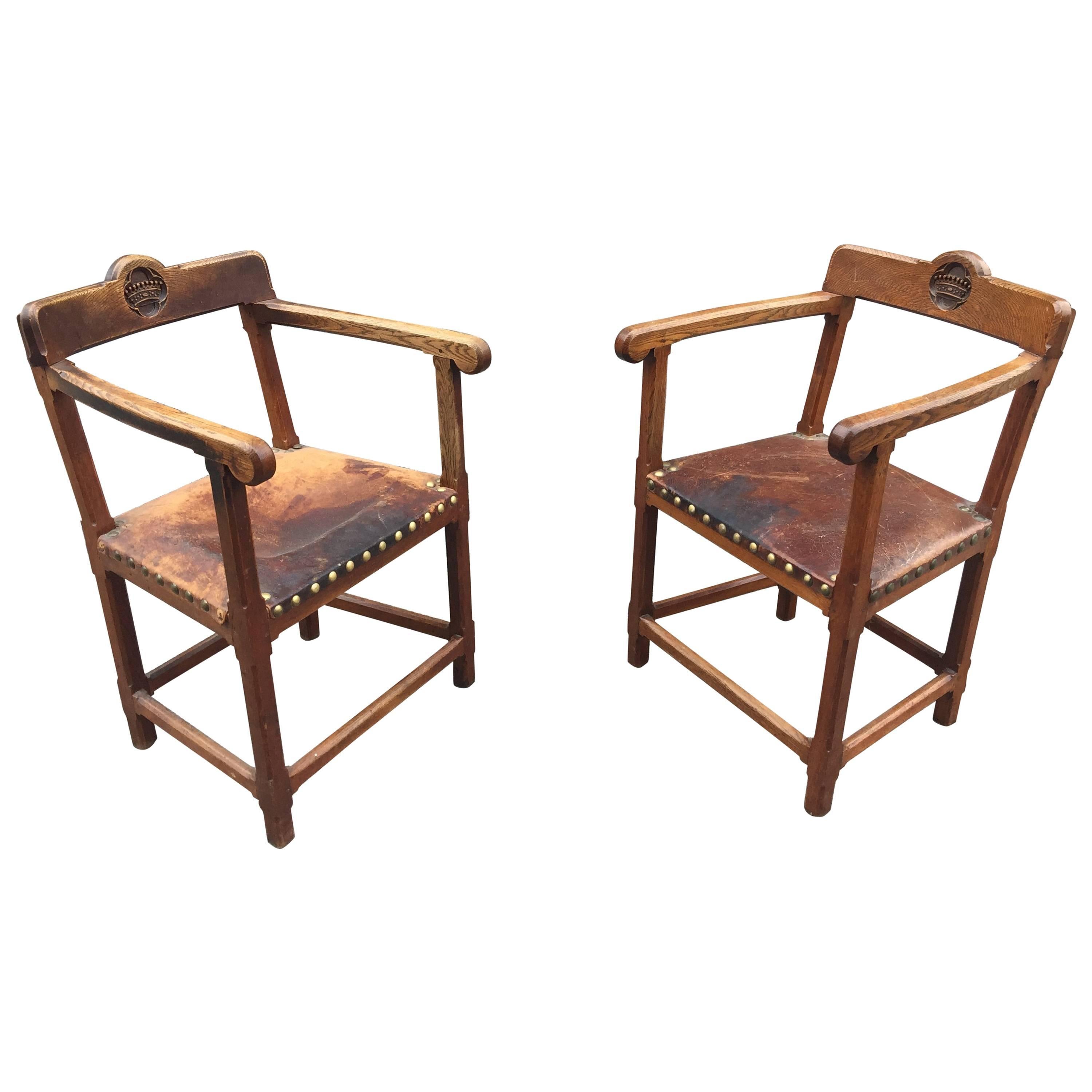 Pair of Neo-Renaissance Armchairs, circa 1900 For Sale