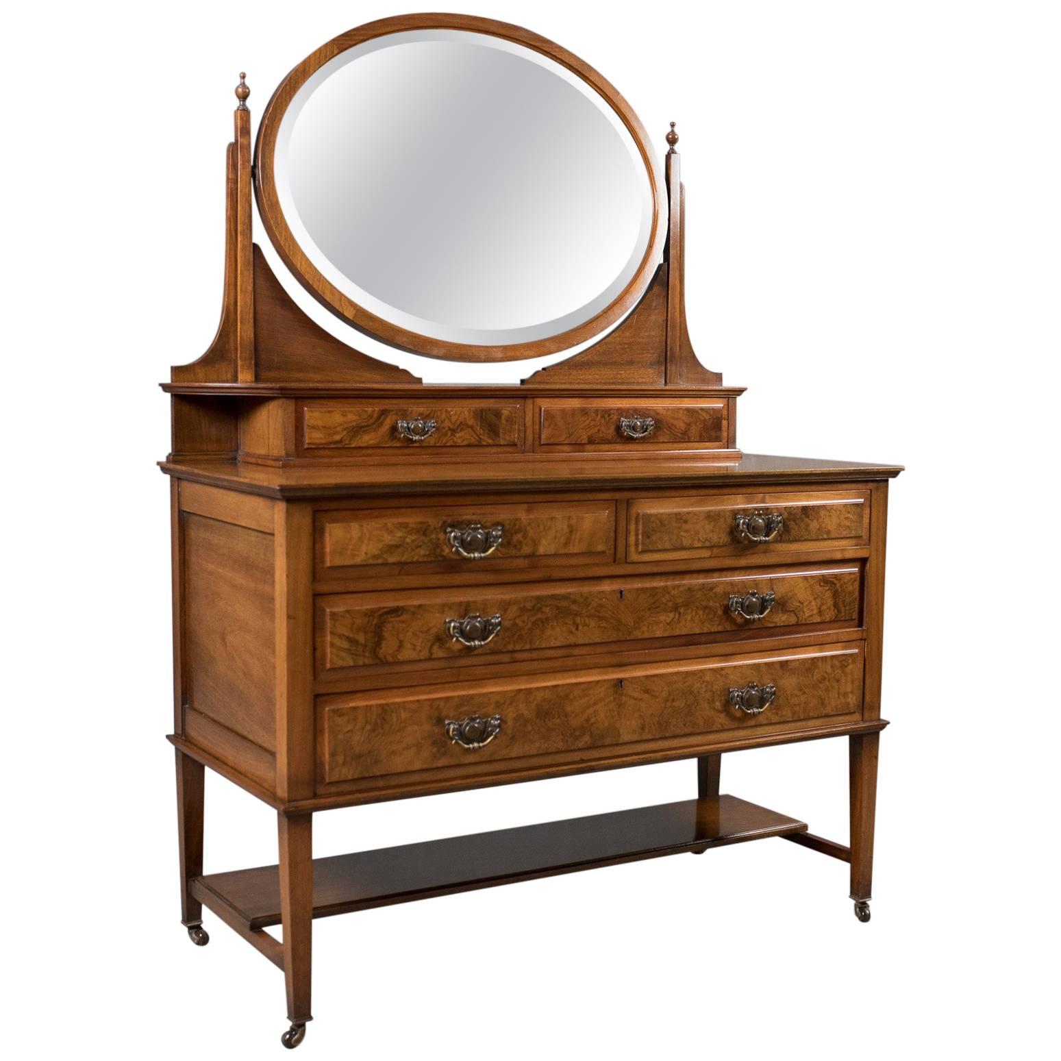 Antique Dressing Table, Edwardian Vanity Chest of Drawers, English, circa 1910