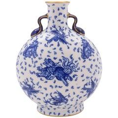 Antique Blue and White China Vase, circa 1900