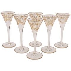 Set of Six French Liqueur Glasses, circa 1905