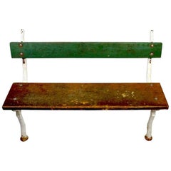 Used Rustic Iron and Wood Garden Bench