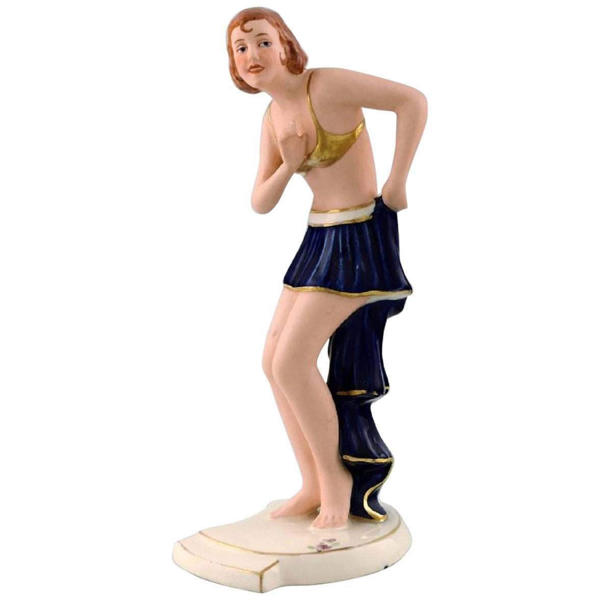 Art Deco Royal Dux Woman, Porcelain For Sale