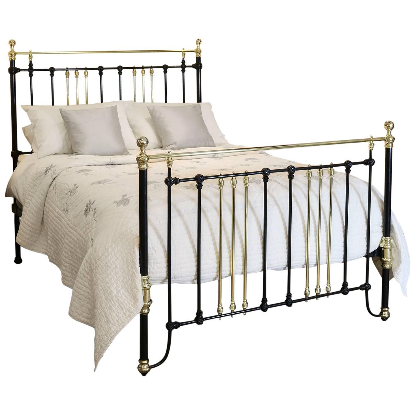 Brass and Iron Bed in Black MK115