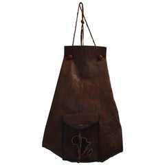 African Vintage Tuareg Leather Bag with Africa Map 2