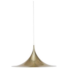 Fog and Mørup Large Brass Semi Pendel Pendant Lamp, Denmark, 1960s