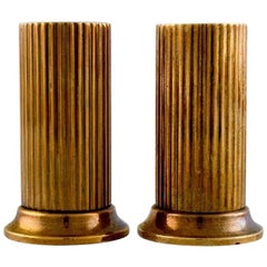Vintage Tinos Style Art Deco, a Pair of Salt and Pepper Shakers in Bronze, 1940s