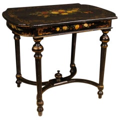 20th Century French Lacquered and Painted Side Table