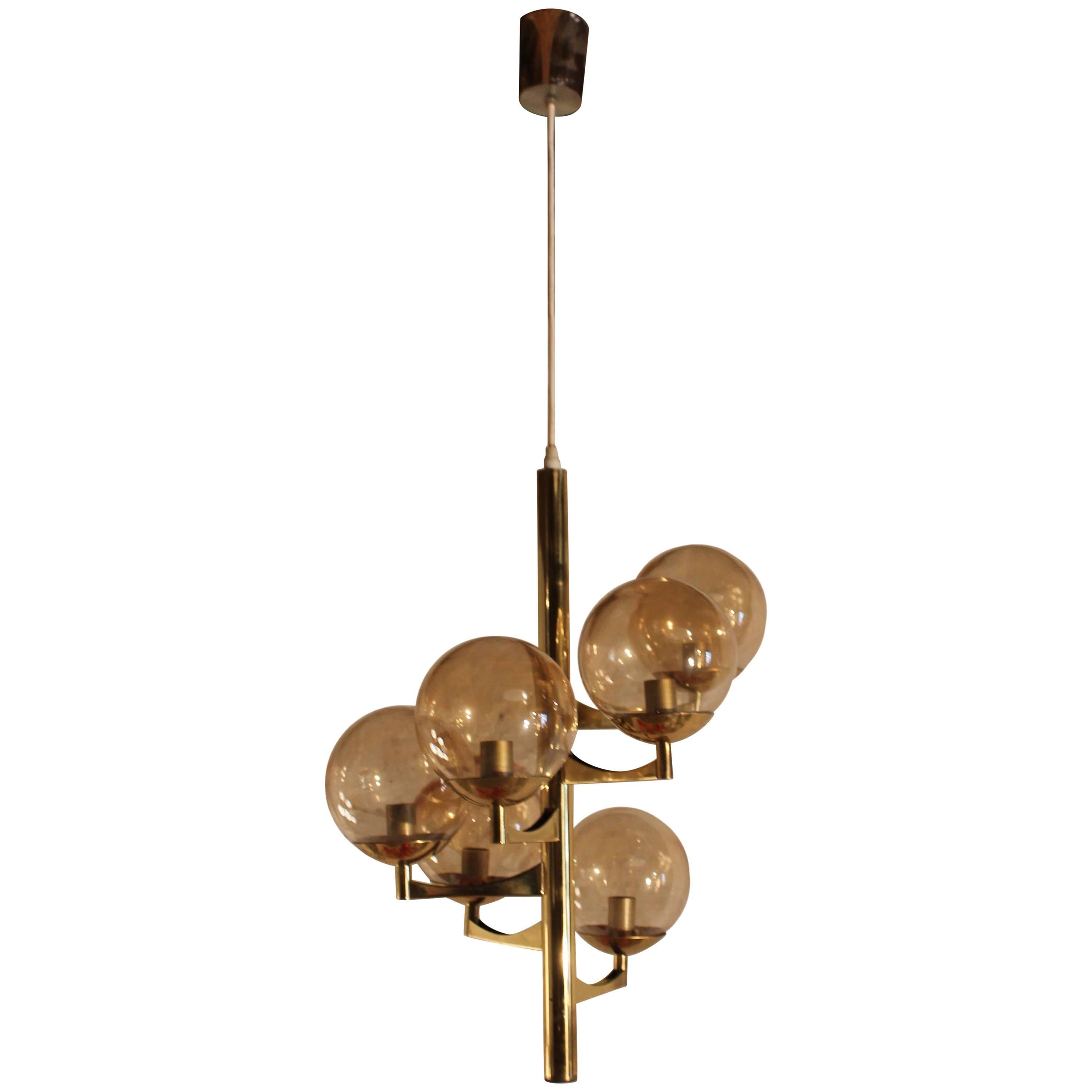 Glass Ball Chandelier by Hans-Agne Jacobsen, 1960s For Sale