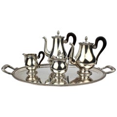 Christofle Malmaison French Empire Silver Plated Tea and Coffee Set with Tray 6