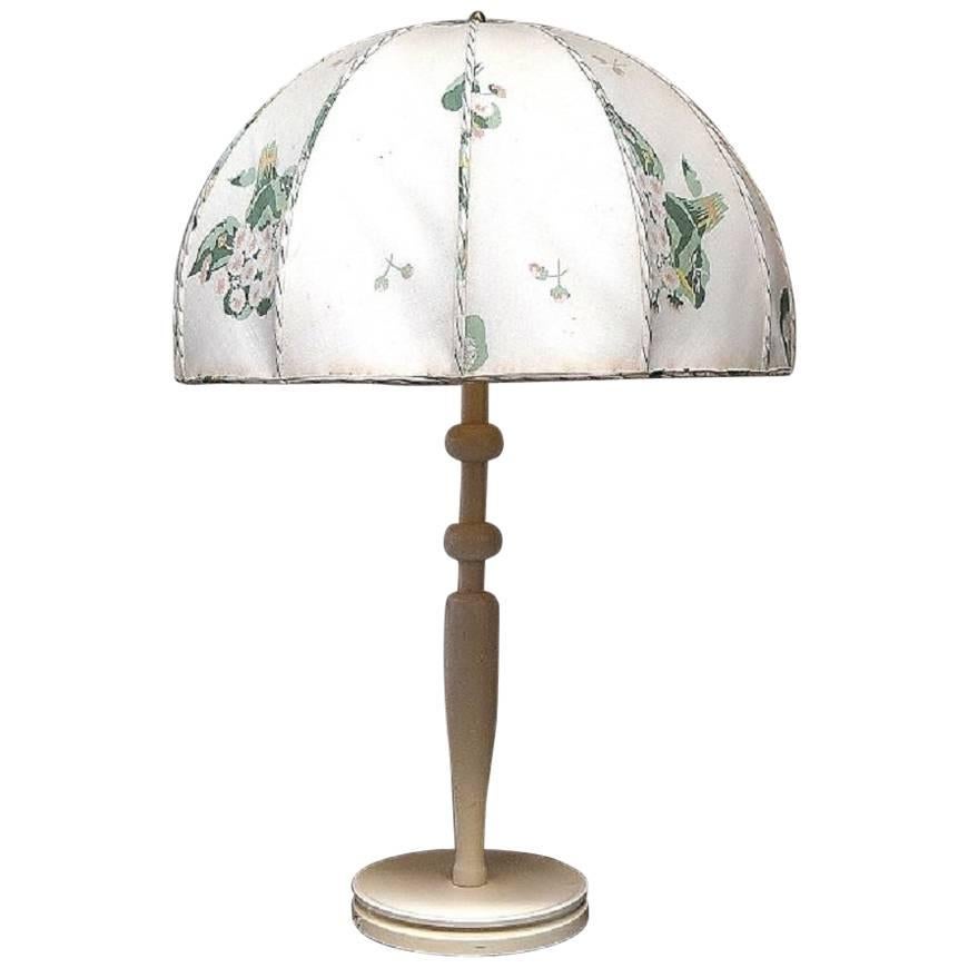 Josef Frank for Swedish Tenn Large Art Deco Table Lamp with Fabric Screen For Sale