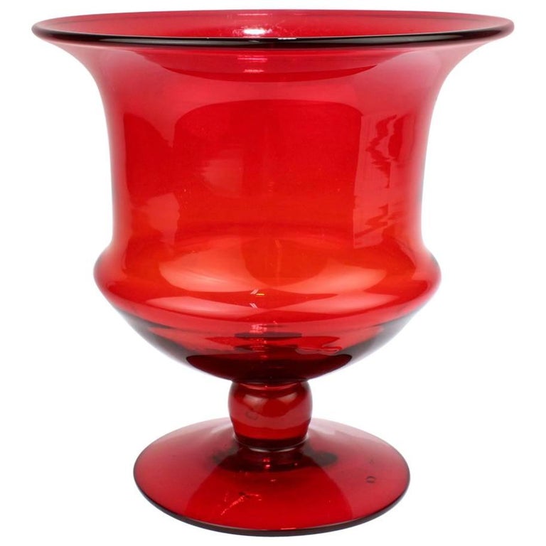 MidCentury Modern Red Murano Glass Champagne or Wine Bucket