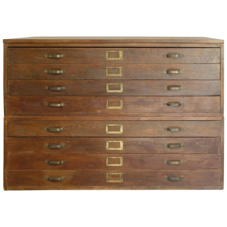 Vintage 1930s British Architects Drawers Plan Chest For Sale at 1stDibs