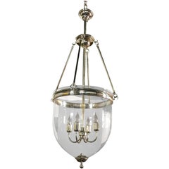 Large Glass and Chrome Bell Jar Lantern