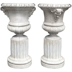 Massive Pair of Marble Urns