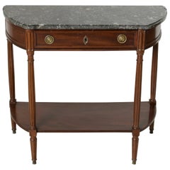 Late 19th Century Louis XVI Style Mahogany Console Table with Marble Top