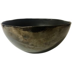 Early Large Black Pottery Bowl by Luna Garcia Rare