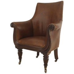 English Regency Leather Arm Chair