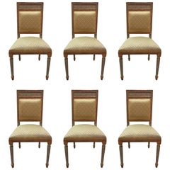 Set of Six 19th Century Italian Painted and Gilt Dining Chairs