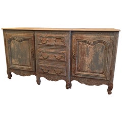 Antique French, Louis XV Style Painted Oak Buffet, Enfilade, circa 1860
