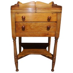 American Sheraton Maple and Cherry One Drawer Wash Stand, Circa 1820