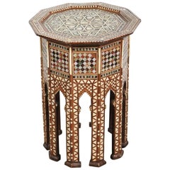 Syrian Octagonal Side Table Mother-of-Pearl Inlay 5