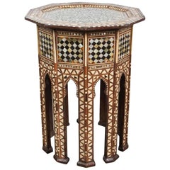 Syrian Octagonal Side Table Inlaid with Mother-of-Pearl and Bone 9