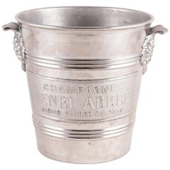 Early 20th Century Silver Plate Champagne Bucket Marked by Producer Henri Abele