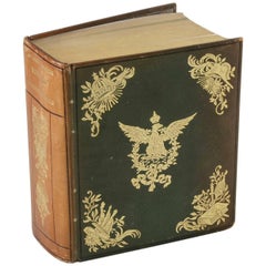 Mid-20th Century Leather Bound Book with Gold Tooling about Napoleon Bonaparte