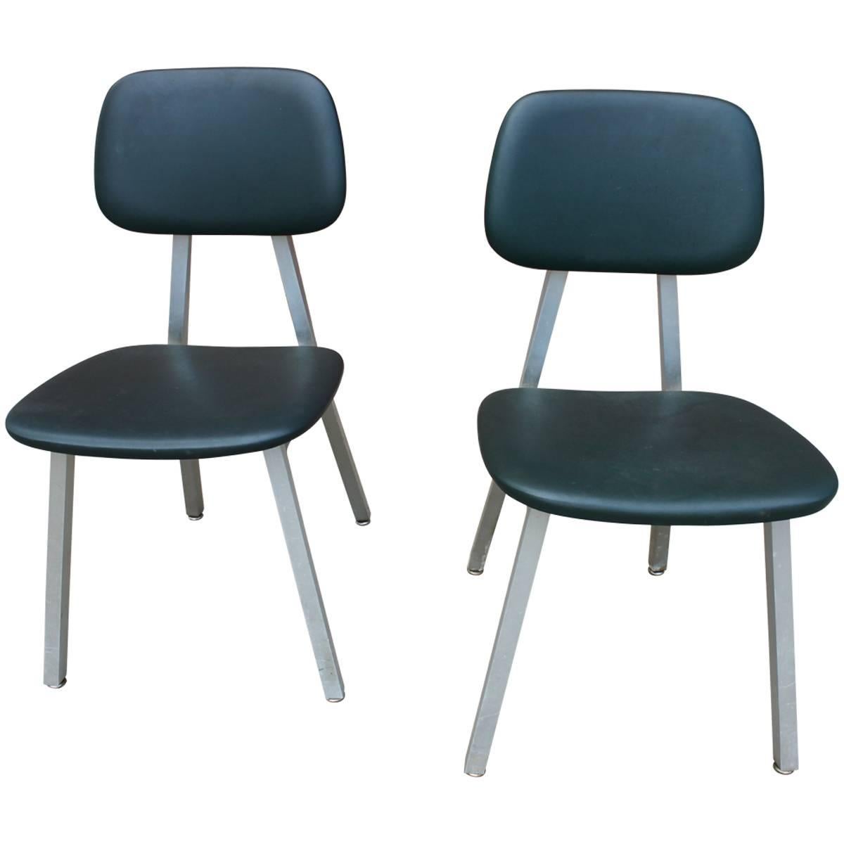 Pair of Mid-Century Modern Industrial Chairs For Sale