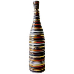 Aldo Londi Bitossi Italian Modern Raymor Ceramic Elongated Decanter