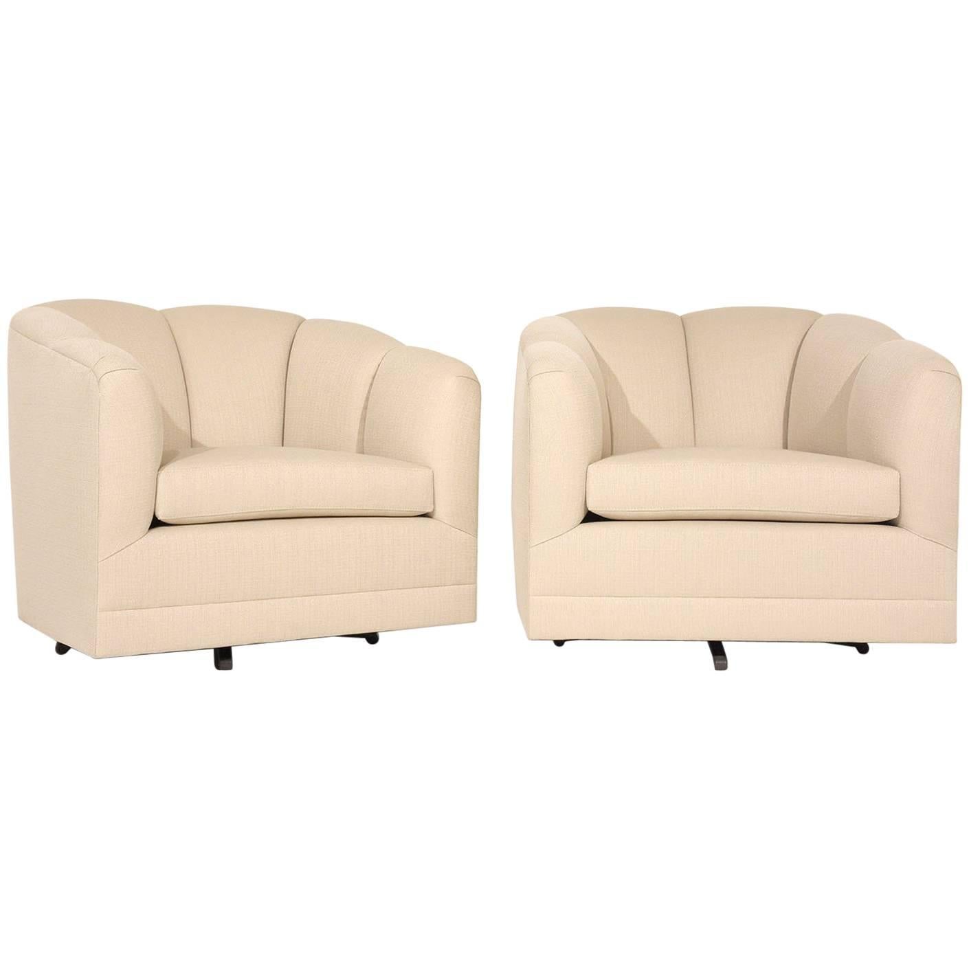 Pair of Mid-Century Swivel Lounge Chairs