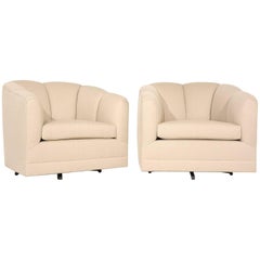 Pair of Mid-Century Swivel Lounge Chairs