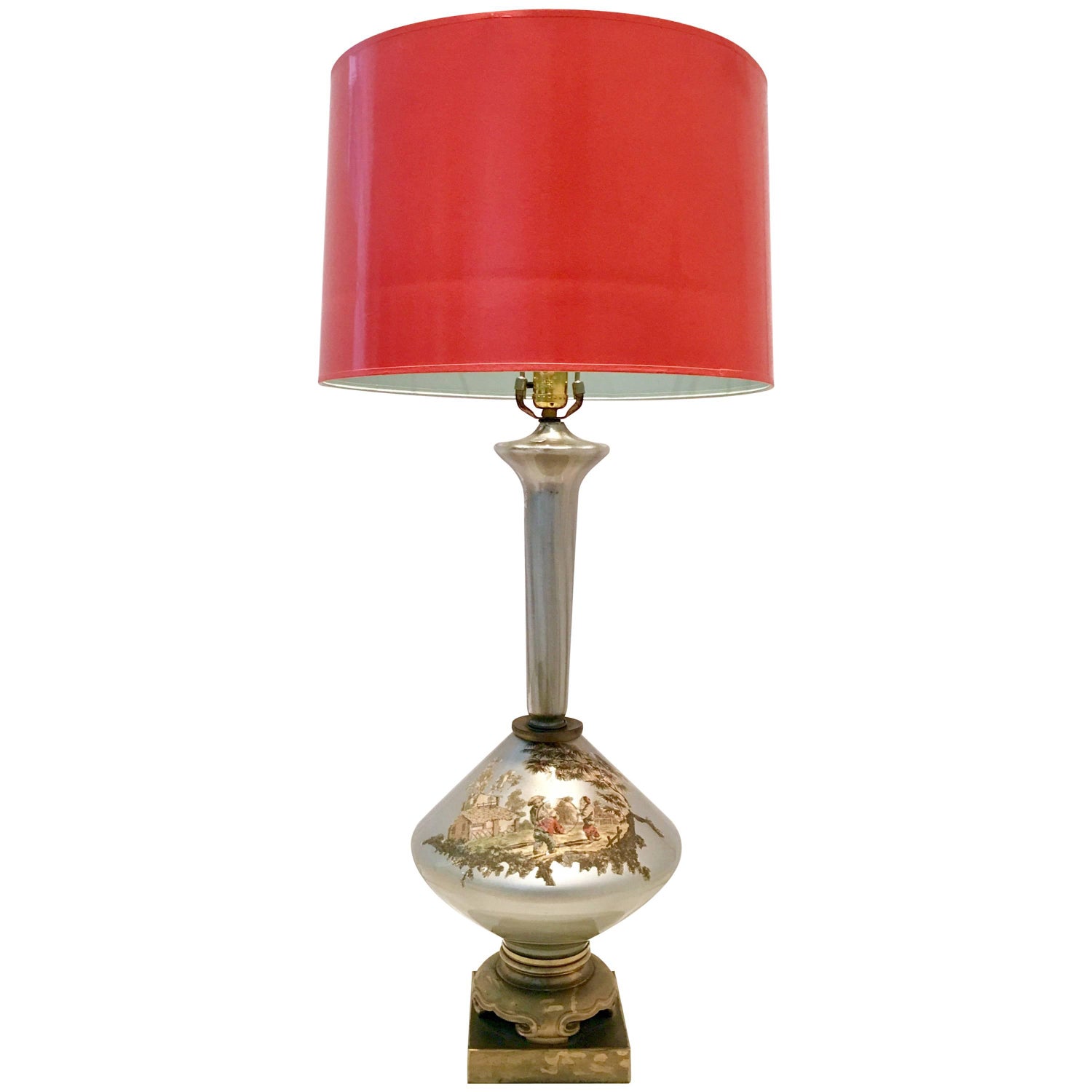 Reverse Painted Glass Lamps 39 For On 1stdibs Vintage Italian Venetian Glass Reverse Painted Silver Leaf Decalcomania Lamp
