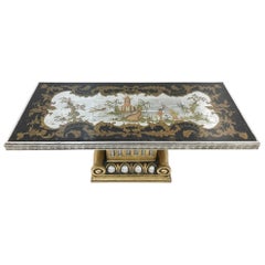 1940s Italian Chinoiserie Mirrored Top Coffee Table 2
