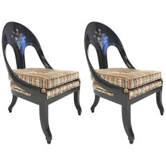 Pair of Spoon Back Chairs with Mother-of-Pearl Inlay