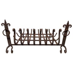 French Vintage Wrought Iron Fireplace Grate/Basket from 1960-1970