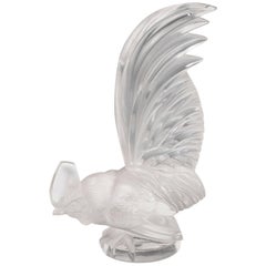 Vintage Lalique Coq Nain Cockerel Glass Car Mascot