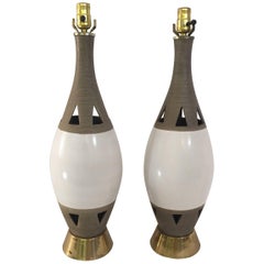 Pair of 1960s Italian Pottery Lamps