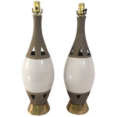 Pair of 1960s Italian Pottery Lamps 4