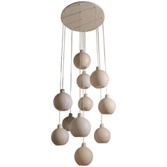 Extra Large Glass Ball Chandelier by Louis Poulsen, Denmark, 1960s